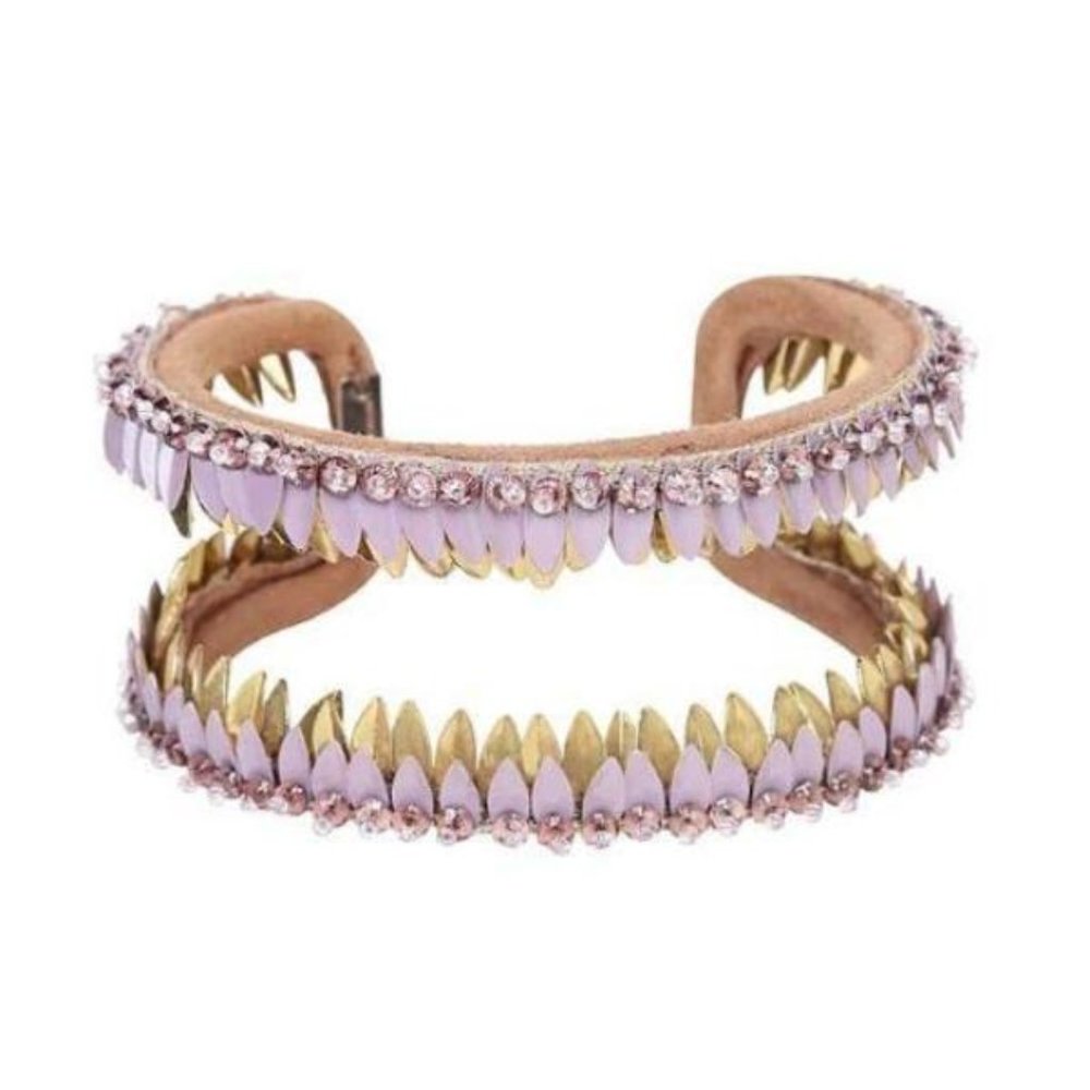 NWOT Deepa Gurnani Rory feather beaded cuff bracelet